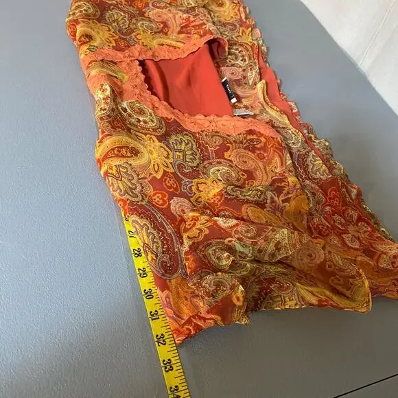 Vintage New York Co Womens 100% Silk Babydoll Top Size 3X Fairy Lace Trim Mesh - Picture 9 of 11